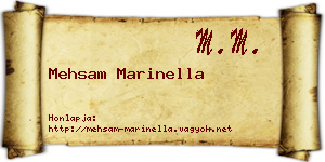 Mehsam Marinella névjegykártya